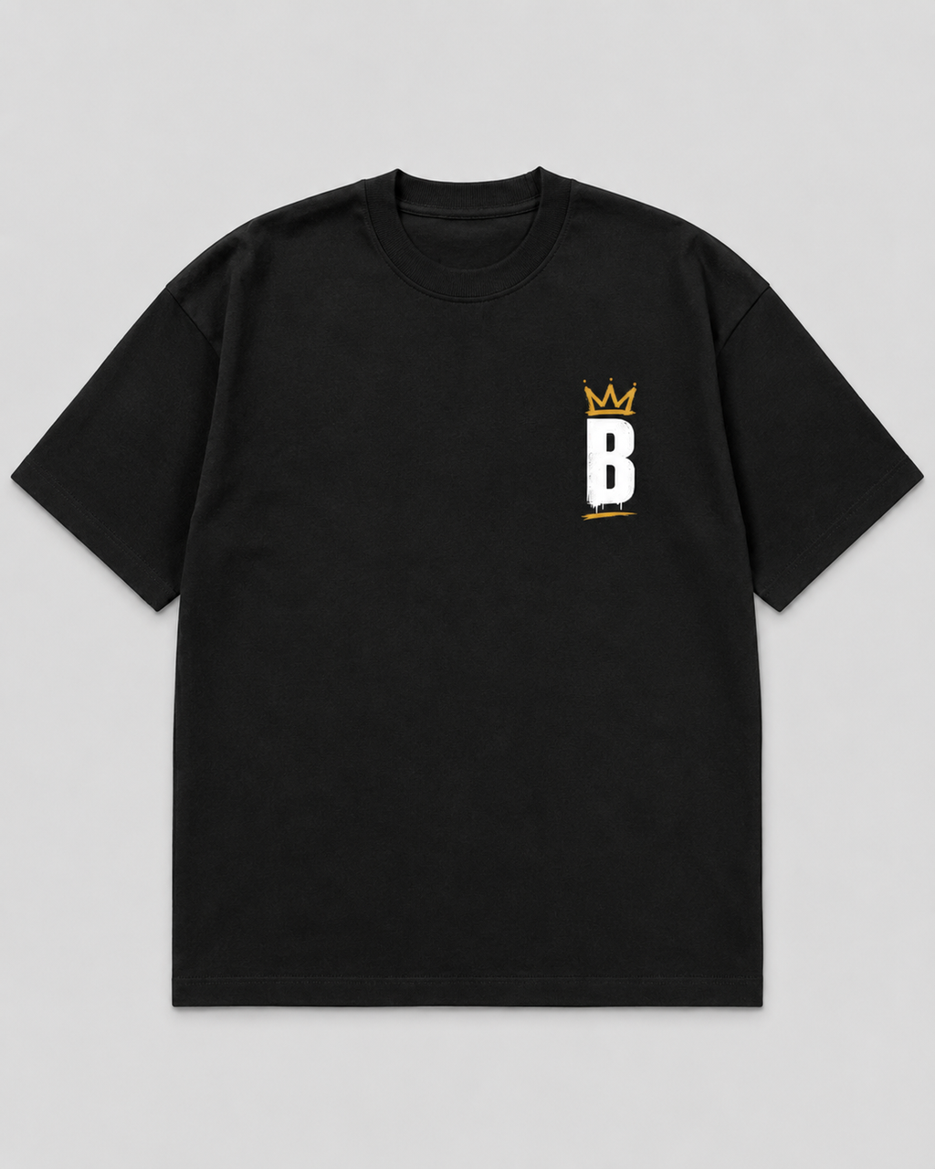 Build What They Couldn't - Foundation Black heavyweight tee, front view
