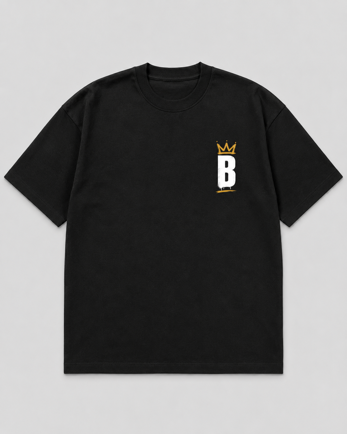 Build What They Couldn't - Foundation Black heavyweight tee, front view