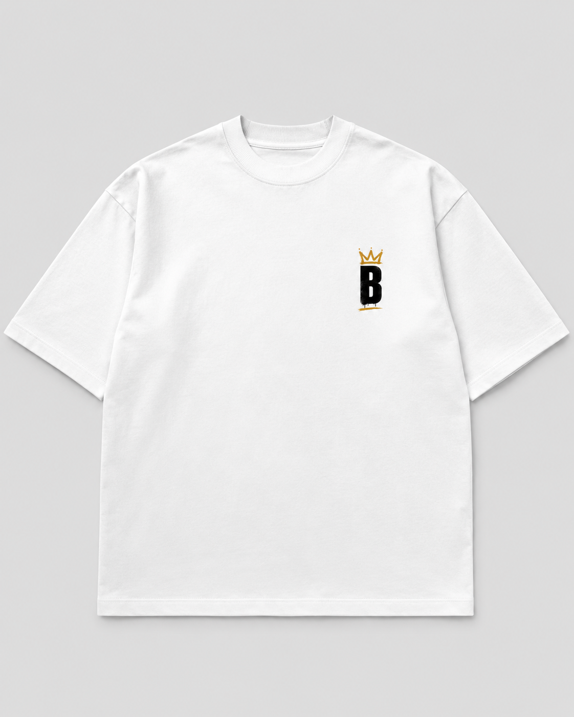 Build What They Couldn't - Blueprint White heavyweight tee, front view