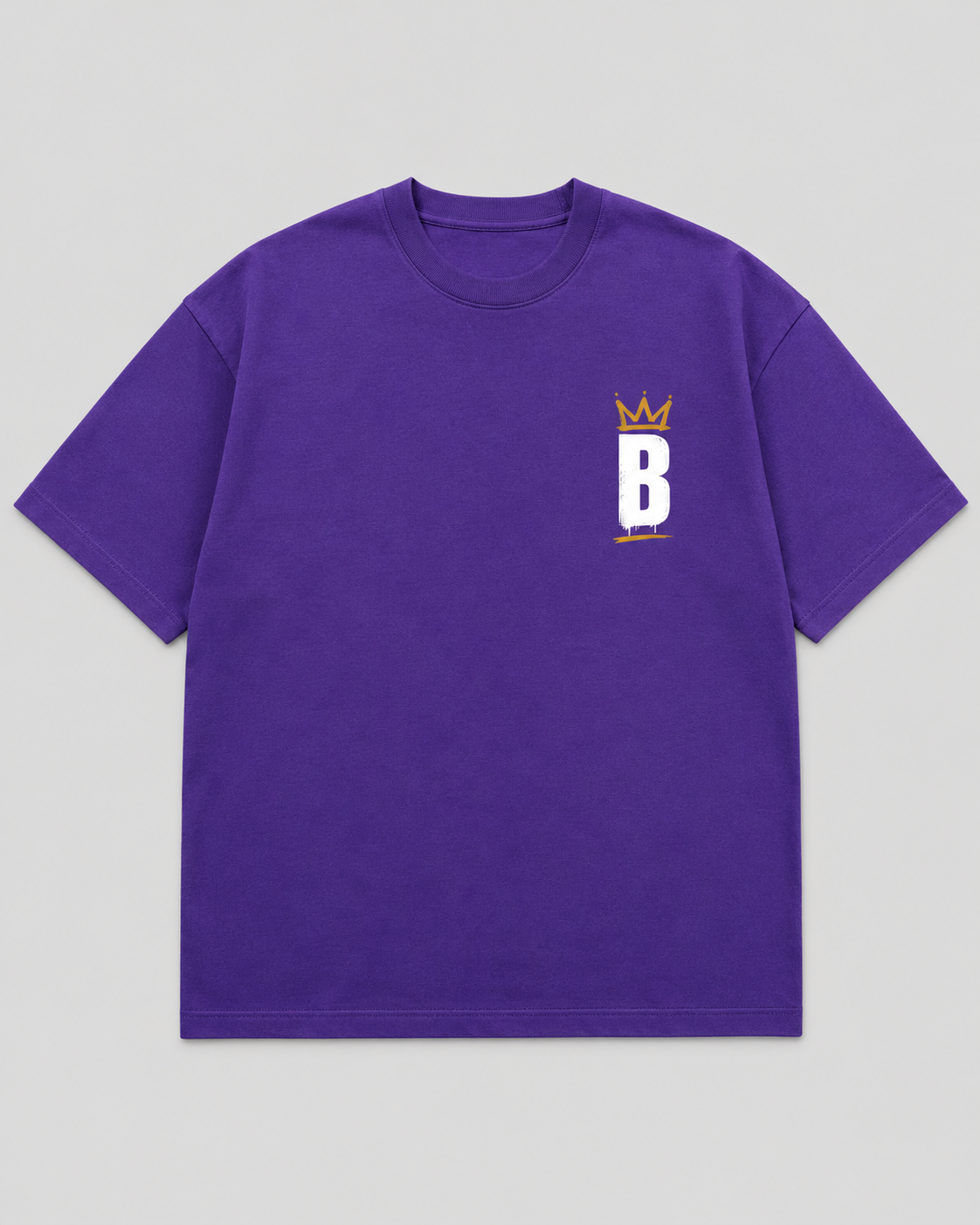 Build What They Couldn't - Builder Purple heavyweight tee, front view