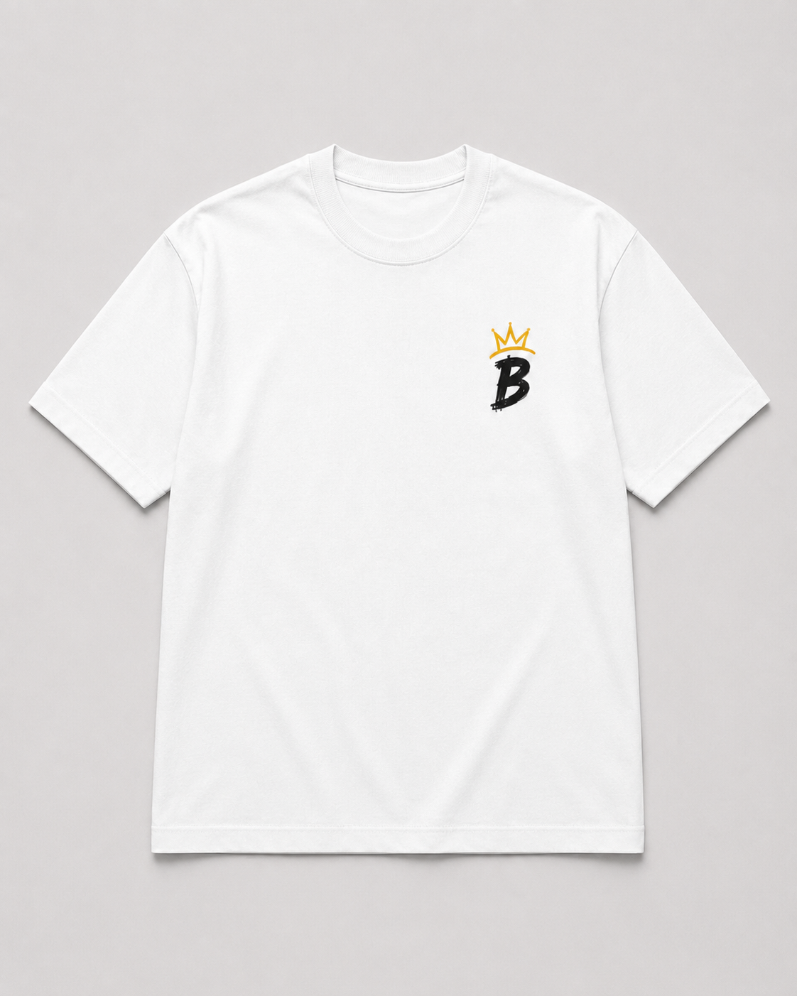 The Work Walks In Before You Do - Blueprint White heavyweight tee, front view