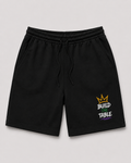 Build the Table - Foundation Black fleece shorts, leg graphic