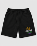 Presence Earned - Foundation Black fleece shorts, leg graphic