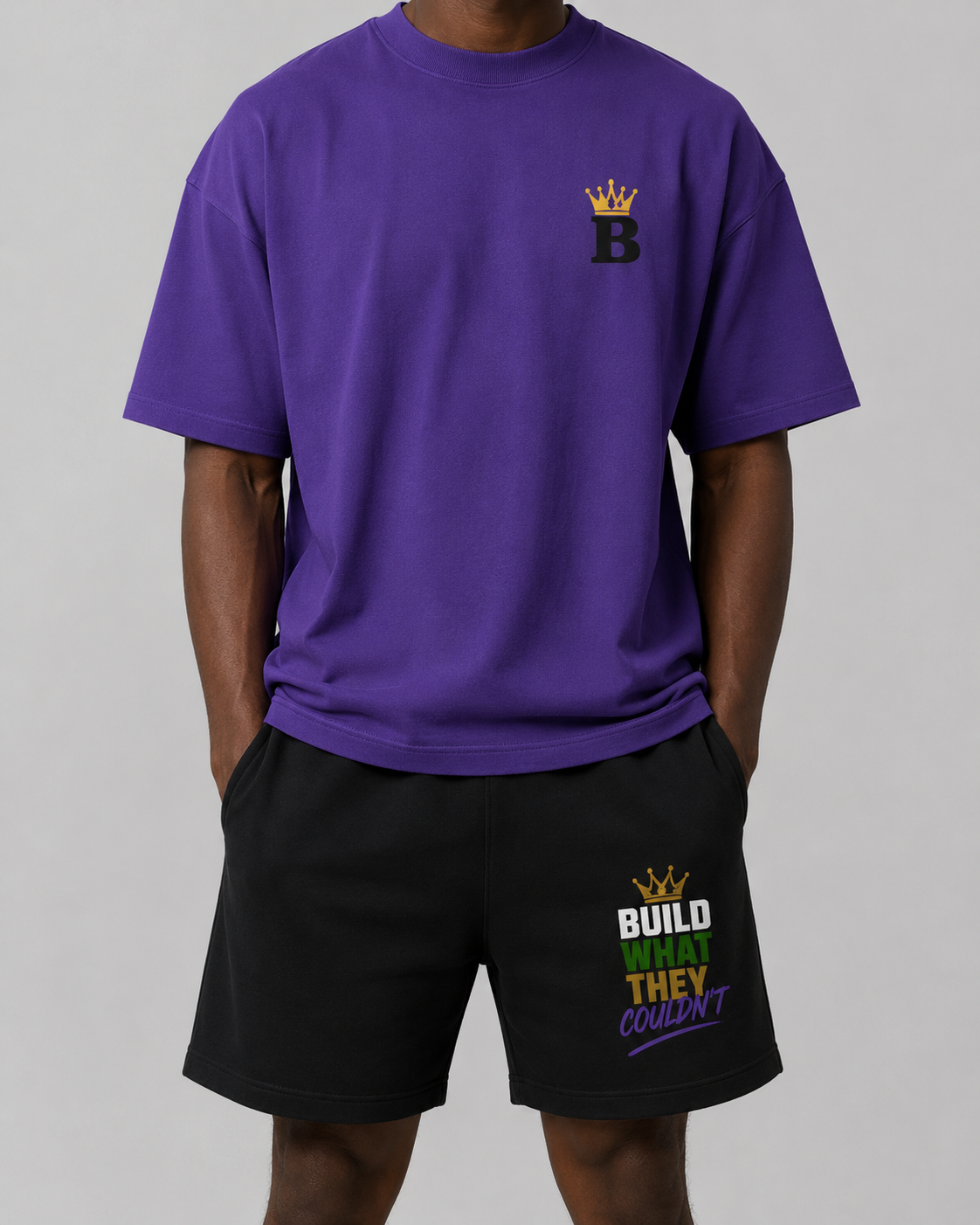 Build What They Couldn't - full matching set styled look, tee and shorts