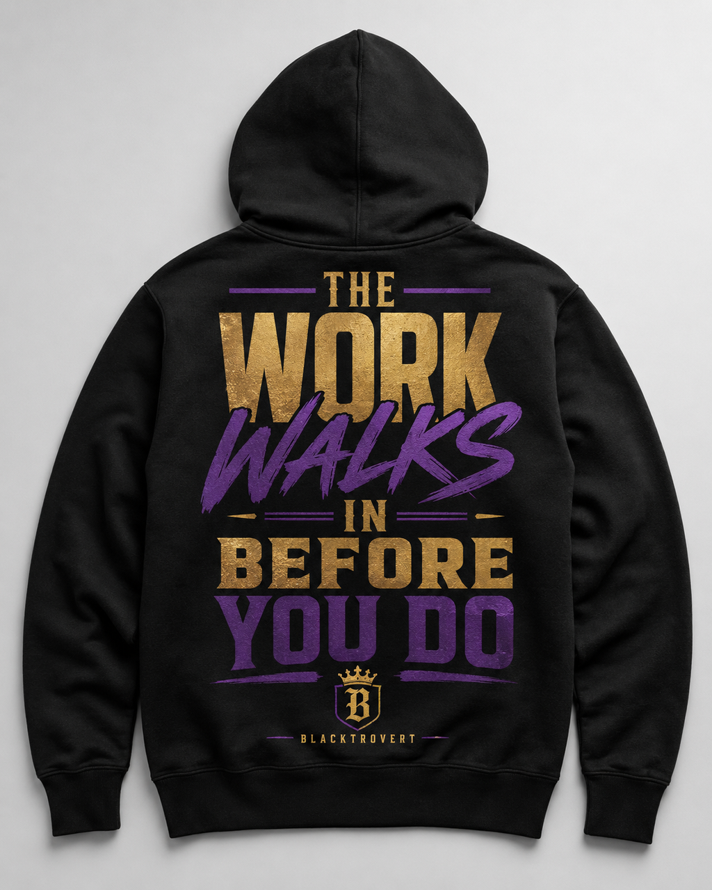 Work Walks In hoodie back
